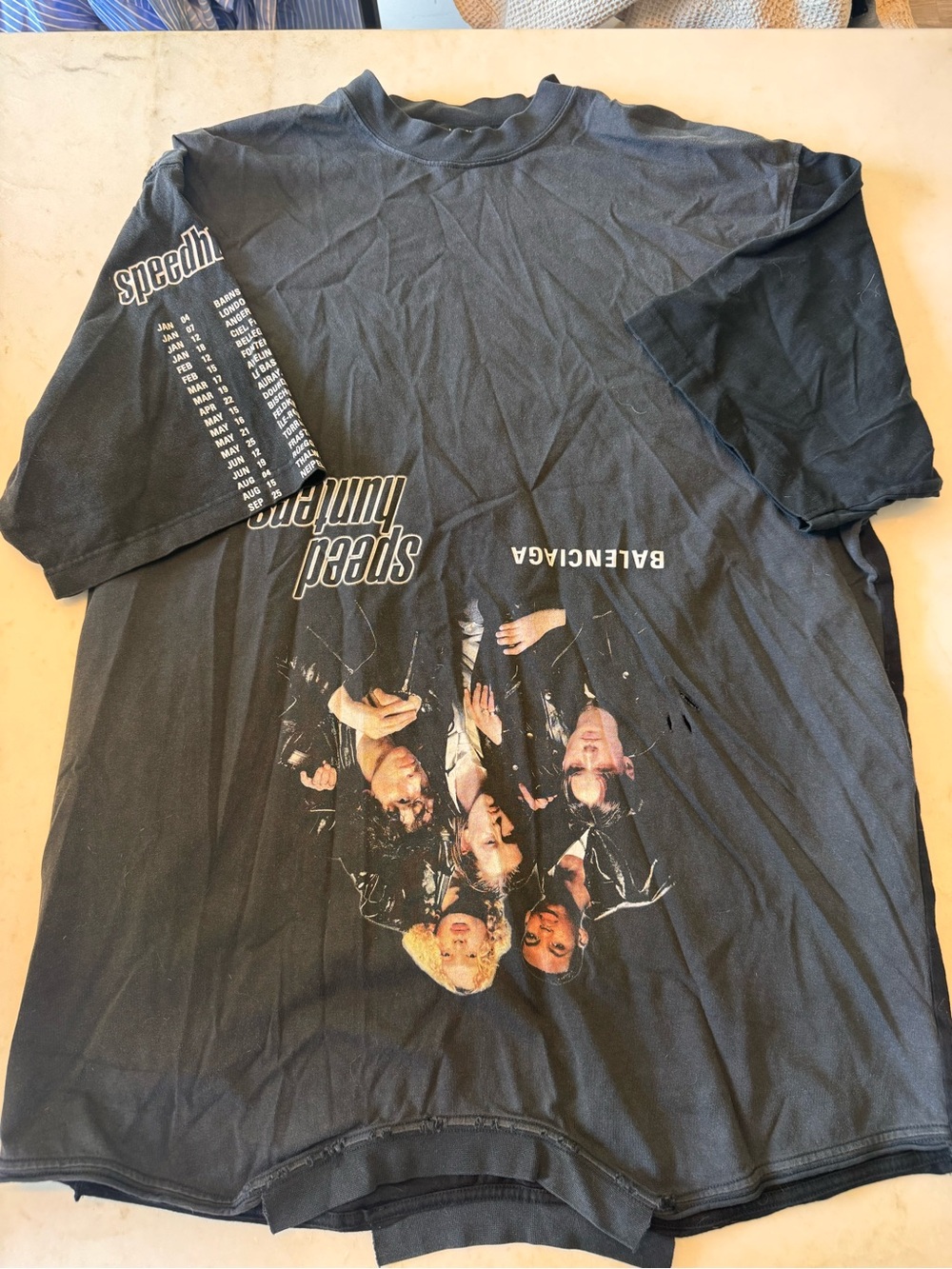 Balenciaga Black Band Graphic Short Sleeve Tee
